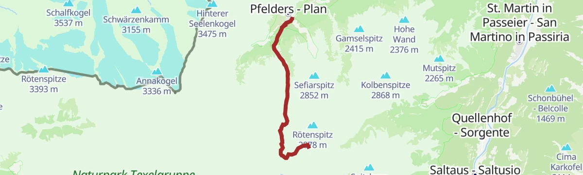 Route map: Escursione sulla cima Schwarzkopf (2805 m)